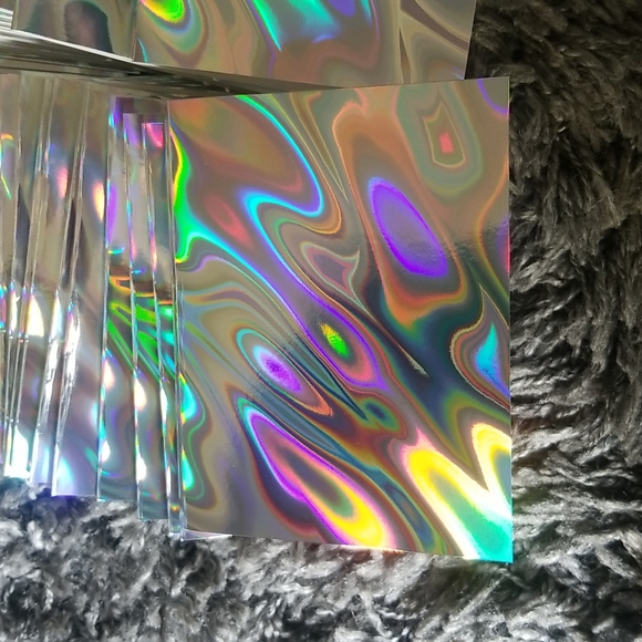 50 Holographic Blank Cards / Thankyou Cards - Picture 2 of 4